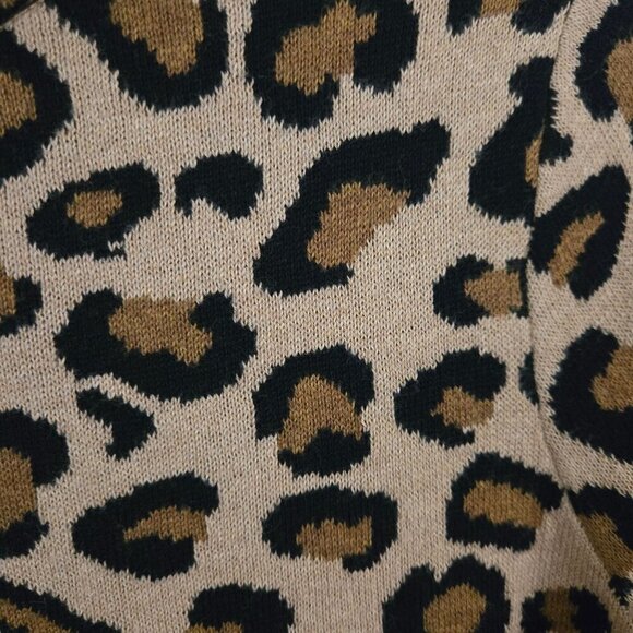 Rachel Zoe NWT Leopard Full Zip Mockneck Cardigan Sweater Jacket Size M - Picture 8 of 11